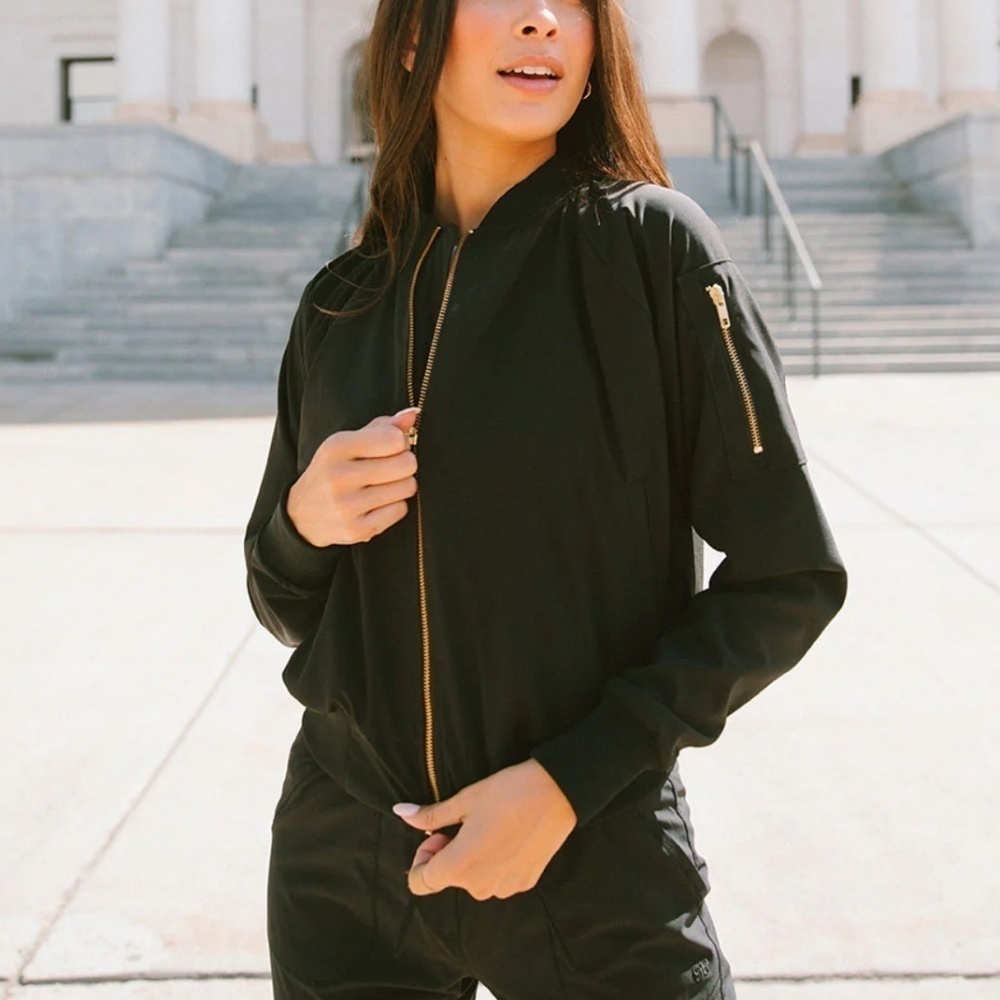 Katherine Barclay Black bomber Jacket, S, CB2187 - Picture 2 of 7